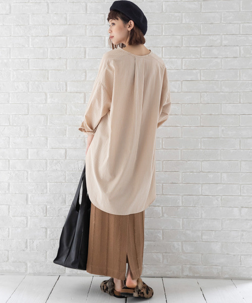 Munich（ミューニック）の「コットンヘリンボーンニット　スリットスカート【セットアップ可】（スカート・レディース・ブラック/ブラウン/グレー/カーキ・S/M/XS）」の11枚目の写真