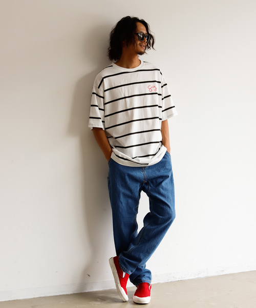 GRIEZ（グリーズ）の「GRIEZ　ボーダービックロゴTシャツ（Tシャツ/カットソー・メンズ・ホワイト/ブラック/ブルー・MEDIUM/LARGE）」の21枚目の写真