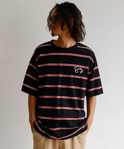 GRIEZ（グリーズ）の「GRIEZ　ボーダービックロゴTシャツ（Tシャツ/カットソー・メンズ・ホワイト/ブラック/ブルー・MEDIUM/LARGE）」の11枚目の写真