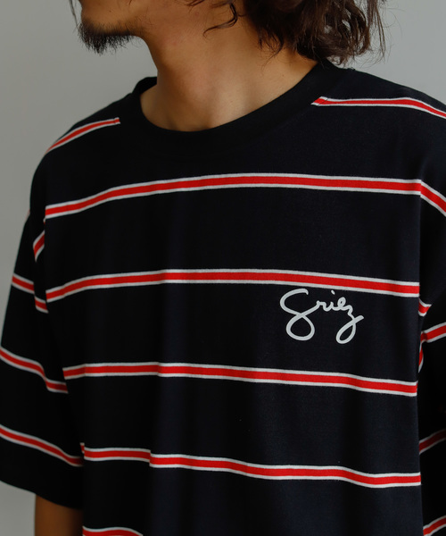 GRIEZ（グリーズ）の「GRIEZ　ボーダービックロゴTシャツ（Tシャツ/カットソー・メンズ・ホワイト/ブラック/ブルー・MEDIUM/LARGE）」の13枚目の写真