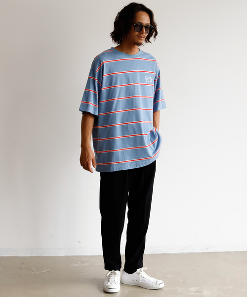 GRIEZ（グリーズ）の「GRIEZ　ボーダービックロゴTシャツ（Tシャツ/カットソー・メンズ・ホワイト/ブラック/ブルー・MEDIUM/LARGE）」の22枚目の写真