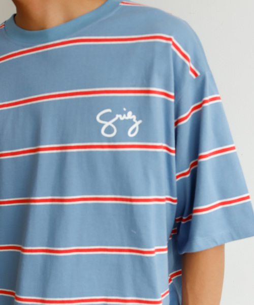 GRIEZ（グリーズ）の「GRIEZ　ボーダービックロゴTシャツ（Tシャツ/カットソー・メンズ・ホワイト/ブラック/ブルー・MEDIUM/LARGE）」の6枚目の写真