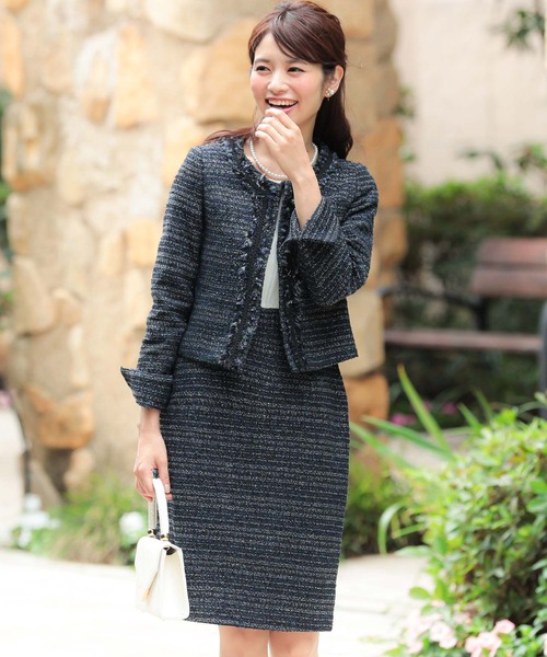 Fashion Letter（ファッションレター）の「入学式用2点セットアップ セレモニースーツ（スーツセット・レディース・ネイビー/グレー・M/L/XL）」の2枚目の写真