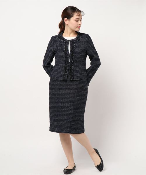 Fashion Letter（ファッションレター）の「入学式用2点セットアップ セレモニースーツ（スーツセット・レディース・ネイビー/グレー・M/L/XL）」の18枚目の写真