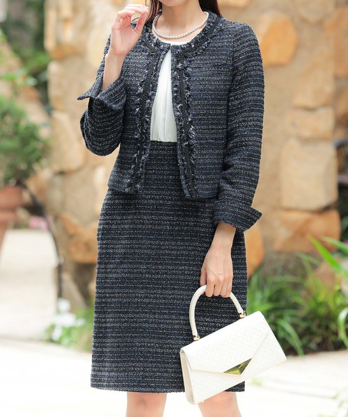 Fashion Letter（ファッションレター）の「入学式用2点セットアップ セレモニースーツ（スーツセット・レディース・ネイビー/グレー・M/L/XL）」の22枚目の写真