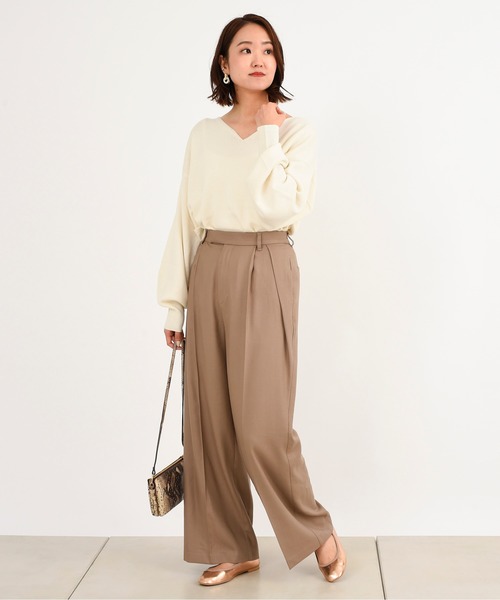 DouDou(ドゥドゥ)の「セットアップリネンツイルパンツ(その他パンツ・レディース・モカ/ラベンダー・38/36)」の5枚目の写真