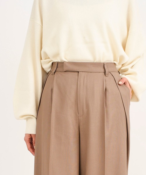 DouDou(ドゥドゥ)の「セットアップリネンツイルパンツ(その他パンツ・レディース・モカ/ラベンダー・38/36)」の8枚目の写真