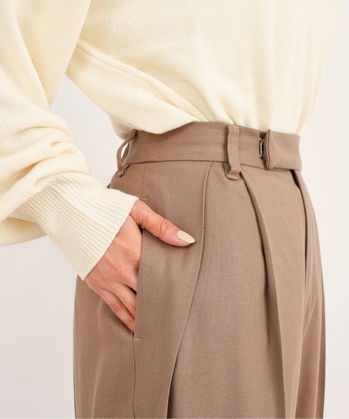 DouDou(ドゥドゥ)の「セットアップリネンツイルパンツ(その他パンツ・レディース・モカ/ラベンダー・38/36)」の12枚目の写真