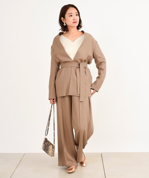 DouDou(ドゥドゥ)の「セットアップリネンツイルパンツ(その他パンツ・レディース・モカ/ラベンダー・38/36)」の14枚目の写真