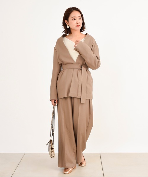 DouDou(ドゥドゥ)の「セットアップリネンツイルパンツ(その他パンツ・レディース・モカ/ラベンダー・38/36)」の15枚目の写真