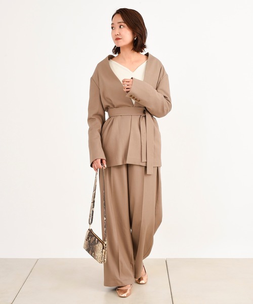 DouDou(ドゥドゥ)の「セットアップリネンツイルパンツ(その他パンツ・レディース・モカ/ラベンダー・38/36)」の16枚目の写真