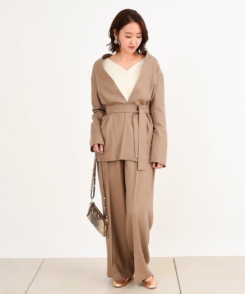 DouDou(ドゥドゥ)の「セットアップリネンツイルパンツ(その他パンツ・レディース・モカ/ラベンダー・38/36)」の17枚目の写真