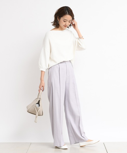 DouDou(ドゥドゥ)の「セットアップリネンツイルパンツ(その他パンツ・レディース・モカ/ラベンダー・38/36)」の20枚目の写真
