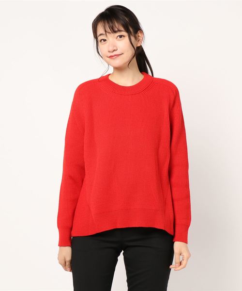 WRAPINKNOT(ラッピンノット)の「【WRAPINKNOT(ラッピンノット)】クルーネックニットプルオーバー WK19W-PO03(ニット/セーター・レディース・ホワイト/オフホワイト/レッド/ブラック・SMALL/0)」の4枚目の写真