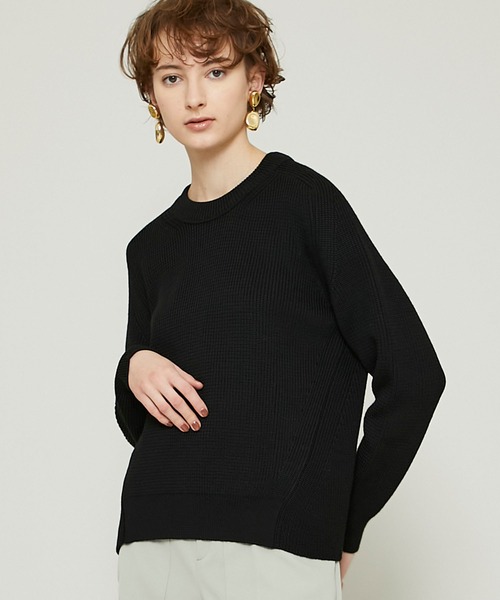 WRAPINKNOT(ラッピンノット)の「【WRAPINKNOT(ラッピンノット)】クルーネックニットプルオーバー WK19W-PO03(ニット/セーター・レディース・ホワイト/オフホワイト/レッド/ブラック・SMALL/0)」の3枚目の写真