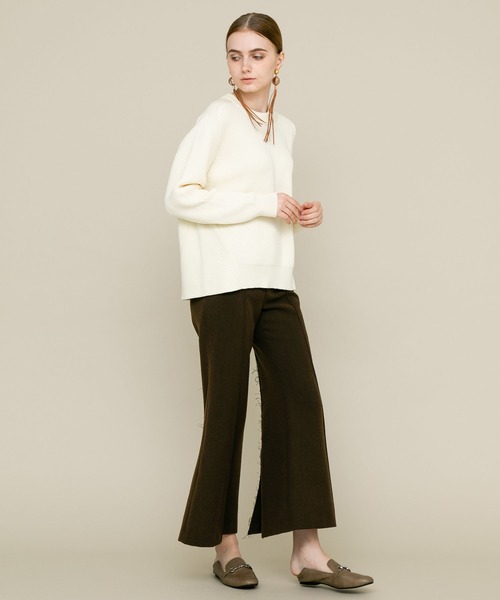 WRAPINKNOT(ラッピンノット)の「【WRAPINKNOT(ラッピンノット)】クルーネックニットプルオーバー WK19W-PO03(ニット/セーター・レディース・ホワイト/オフホワイト/レッド/ブラック・SMALL/0)」の5枚目の写真