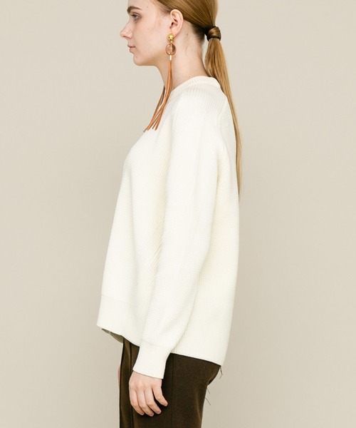 WRAPINKNOT(ラッピンノット)の「【WRAPINKNOT(ラッピンノット)】クルーネックニットプルオーバー WK19W-PO03(ニット/セーター・レディース・ホワイト/オフホワイト/レッド/ブラック・SMALL/0)」の7枚目の写真