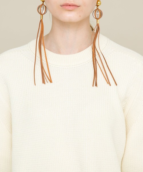 WRAPINKNOT(ラッピンノット)の「【WRAPINKNOT(ラッピンノット)】クルーネックニットプルオーバー WK19W-PO03(ニット/セーター・レディース・ホワイト/オフホワイト/レッド/ブラック・SMALL/0)」の9枚目の写真