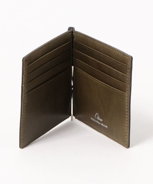 Otias（オティアス）の「オティアス Otias / コードバン調牛革バイカラーマネークリップ札入れ（札入れ/マネークリップ・メンズ・ブラック×イエロー/ブラック×ブルー/ブラック×グリーン/ブラック×レッド・FREE）」の10枚目の写真