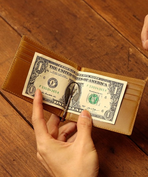 Otias（オティアス）の「オティアス Otias / コードバン調牛革バイカラーマネークリップ札入れ（札入れ/マネークリップ・メンズ・ブラック×イエロー/ブラック×ブルー/ブラック×グリーン/ブラック×レッド・FREE）」の17枚目の写真