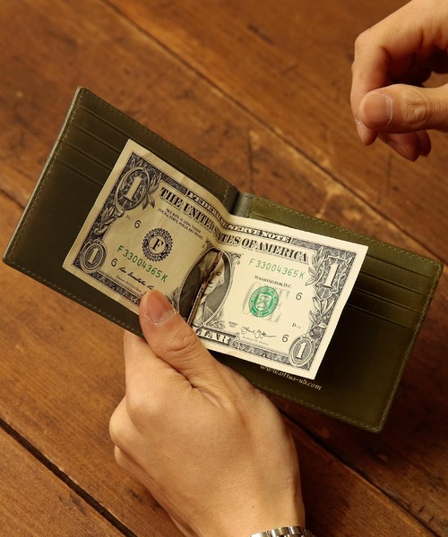 Otias（オティアス）の「オティアス Otias / コードバン調牛革バイカラーマネークリップ札入れ（札入れ/マネークリップ・メンズ・ブラック×イエロー/ブラック×ブルー/ブラック×グリーン/ブラック×レッド・FREE）」の18枚目の写真