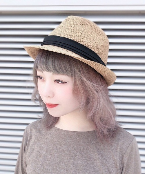 Ruben（ルーベン）の「【Ruben】細編みペーパー中折れ（ハット・レディース・ブラック/ベージュ/ブラウン/グレー・FREE）」の4枚目の写真