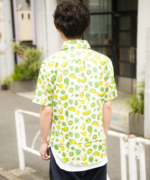 GRAND GLOBAL（グランドグローバル）の「GRAND GLOBAL / 総柄プリント レギュラー 半袖シャツ 日本製（シャツ/ブラウス・メンズ・オフホワイト/ピンク/グリーン/その他/ナチュラル/ホワイト/ブラック・M/L/XL）」の18枚目の写真