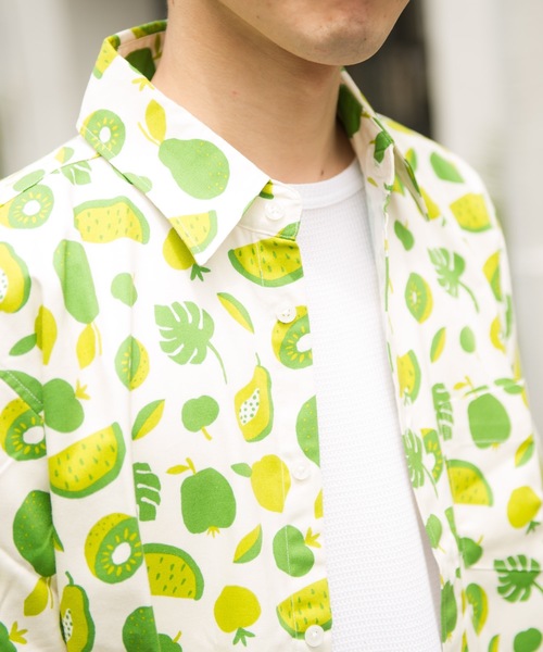 GRAND GLOBAL（グランドグローバル）の「GRAND GLOBAL / 総柄プリント レギュラー 半袖シャツ 日本製（シャツ/ブラウス・メンズ・オフホワイト/ピンク/グリーン/その他/ナチュラル/ホワイト/ブラック・M/L/XL）」の19枚目の写真