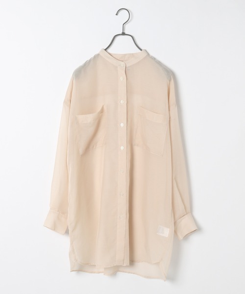 BAYFLOW（ベイフロー）の「シアーバンドカラーシャツ（シャツ/ブラウス・レディース・チャコール/マスタード/ベージュ・FREE）」の15枚目の写真