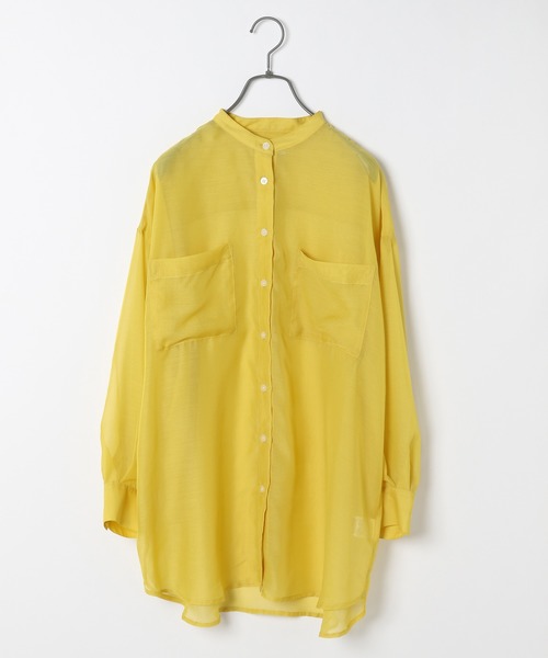 BAYFLOW（ベイフロー）の「シアーバンドカラーシャツ（シャツ/ブラウス・レディース・チャコール/マスタード/ベージュ・FREE）」の20枚目の写真