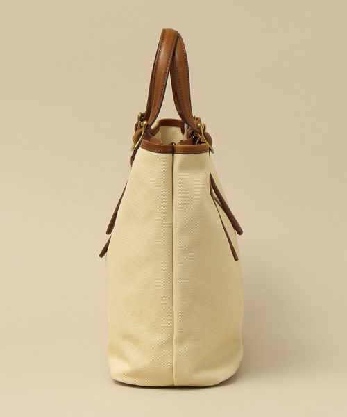 SHIPS（シップス）の「SC: キャンバス×レザー ポーチ付き トートバッグ（トートバッグ・メンズ・ホワイト/ブラック/ネイビー・ONE SIZE）」の6枚目の写真