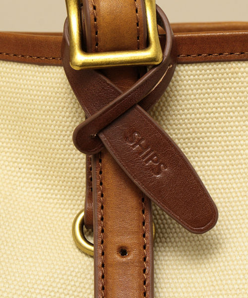 SHIPS（シップス）の「SC: キャンバス×レザー ポーチ付き トートバッグ（トートバッグ・メンズ・ホワイト/ブラック/ネイビー・ONE SIZE）」の8枚目の写真