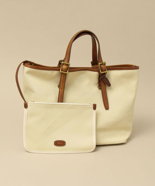 SHIPS（シップス）の「SC: キャンバス×レザー ポーチ付き トートバッグ（トートバッグ・メンズ・ホワイト/ブラック/ネイビー・ONE SIZE）」の13枚目の写真