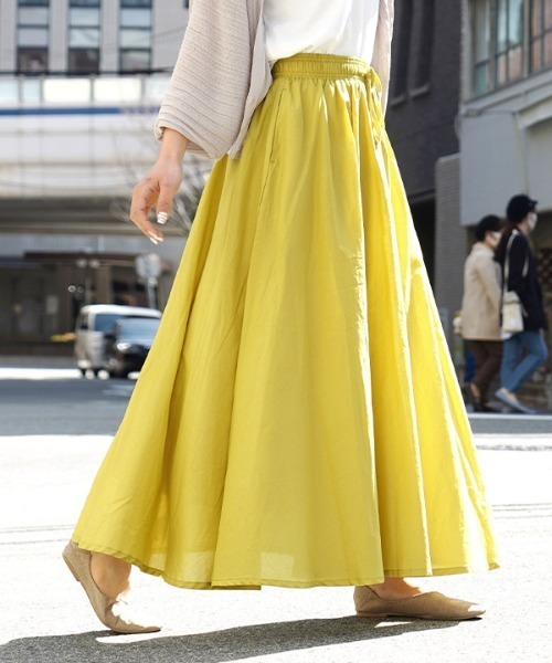 zootie（ズーティー）の「ルーセント インドコットン マキシスカート（スカート・レディース・ブラック/ネイビー/グレー/オフホワイト/グリーン/ターコイズブルー/マスタード/ラベンダー/イエロー系その他/ベージュ/黄土色系/ホワイト/レッド/ブラック系その他/ブルー・フリー）」の14枚目の写真