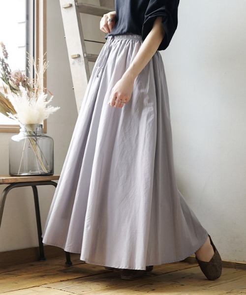 zootie（ズーティー）の「ルーセント インドコットン マキシスカート（スカート・レディース・ブラック/ネイビー/グレー/オフホワイト/グリーン/ターコイズブルー/マスタード/ラベンダー/イエロー系その他/ベージュ/黄土色系/ホワイト/レッド/ブラック系その他/ブルー・フリー）」の6枚目の写真