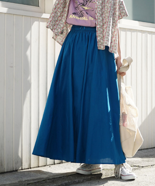 zootie（ズーティー）の「ルーセント インドコットン マキシスカート（スカート・レディース・ブラック/ネイビー/グレー/オフホワイト/グリーン/ターコイズブルー/マスタード/ラベンダー/イエロー系その他/ベージュ/黄土色系/ホワイト/レッド/ブラック系その他/ブルー・フリー）」の10枚目の写真