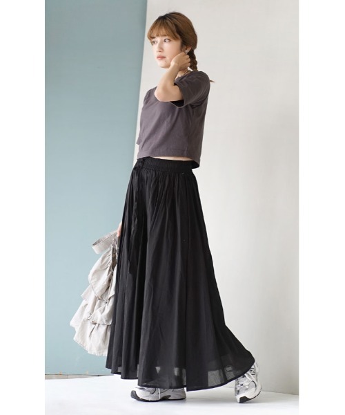 zootie（ズーティー）の「ルーセント インドコットン マキシスカート（スカート・レディース・ブラック/ネイビー/グレー/オフホワイト/グリーン/ターコイズブルー/マスタード/ラベンダー/イエロー系その他/ベージュ/黄土色系/ホワイト/レッド/ブラック系その他/ブルー・フリー）」の18枚目の写真