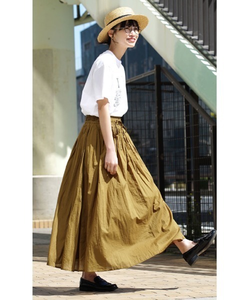 zootie（ズーティー）の「ルーセント インドコットン マキシスカート（スカート・レディース・ブラック/ネイビー/グレー/オフホワイト/グリーン/ターコイズブルー/マスタード/ラベンダー/イエロー系その他/ベージュ/黄土色系/ホワイト/レッド/ブラック系その他/ブルー・フリー）」の19枚目の写真