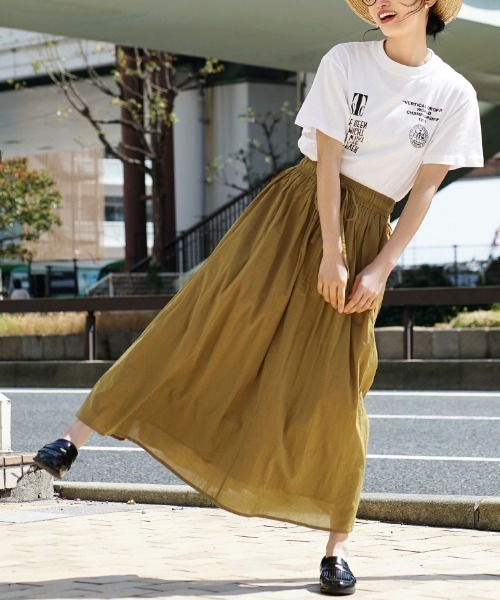 zootie（ズーティー）の「ルーセント インドコットン マキシスカート（スカート・レディース・ブラック/ネイビー/グレー/オフホワイト/グリーン/ターコイズブルー/マスタード/ラベンダー/イエロー系その他/ベージュ/黄土色系/ホワイト/レッド/ブラック系その他/ブルー・フリー）」の20枚目の写真