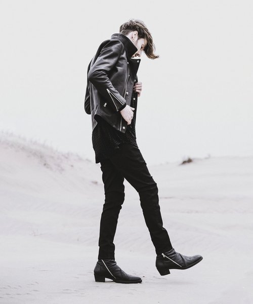 最終価格 NO ID. ノーアイディー トルサードヒールブーツ 本革ブーツ