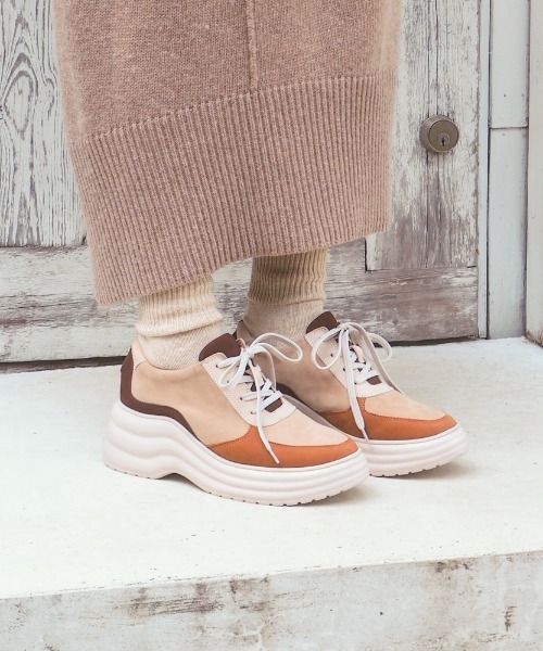 あしながおじさん(アシナガオジサン)の「厚底スニーカー/あしながおじさん(スニーカー・レディース・ブラック/キャメル/グレー/ベージュ・S/M/L/LL)」の14枚目の写真
