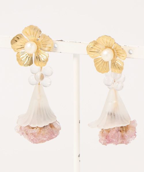 tone(トーン)の「【LADYLOCY】pink flower pierce(ピアス(両耳用)・レディース・ピンク・FREE)」の1枚目の写真