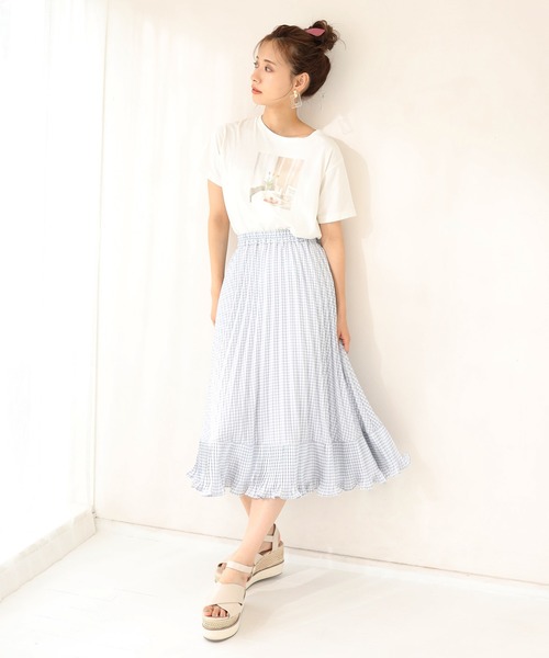 one after another NICE CLAUP(ワンアフターアナザーナイスクラップ)の「プリーツ切替スカート(スカート・レディース・ブラック/サックスブルー/モカ/ホワイト系その他/ブラック系その他・FREE)」の10枚目の写真