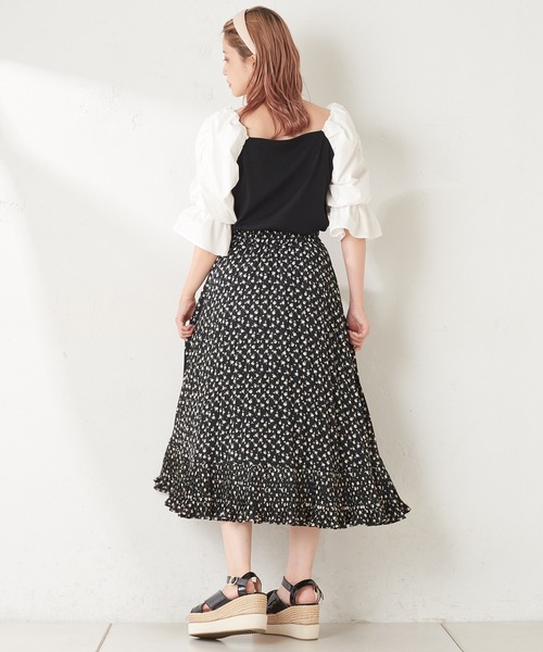 one after another NICE CLAUP(ワンアフターアナザーナイスクラップ)の「プリーツ切替スカート(スカート・レディース・ブラック/サックスブルー/モカ/ホワイト系その他/ブラック系その他・FREE)」の20枚目の写真