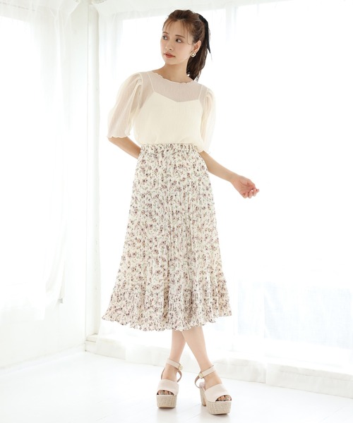 one after another NICE CLAUP(ワンアフターアナザーナイスクラップ)の「プリーツ切替スカート(スカート・レディース・ブラック/サックスブルー/モカ/ホワイト系その他/ブラック系その他・FREE)」の19枚目の写真