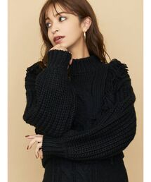 RESEXXY | フリンジケーブルニットトップス【セットアップ着用可能】(ニット/セーター)