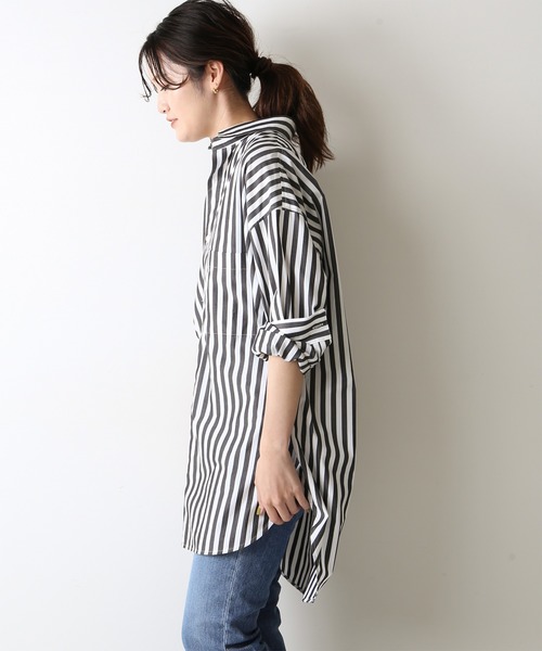 Plage/プラージュ ブラウス シャツ ストライプ オーバーサイズ ロング 中古・古着通販】Plage (プラージュ) Plage ストライプシャツ
