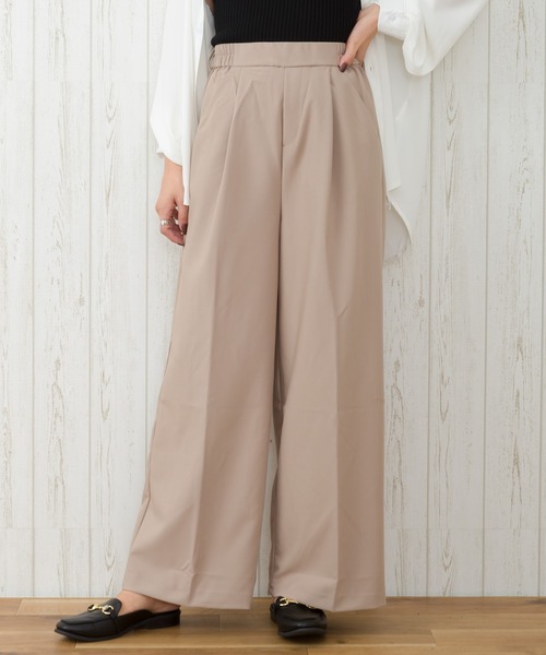 SpRay(スプレイ)の「【WEB限定】ツイルワイドパンツ(その他パンツ・レディース・ブラック/ベージュ/ブラウン/モカ/ブルー系その他・FREE)」の4枚目の写真