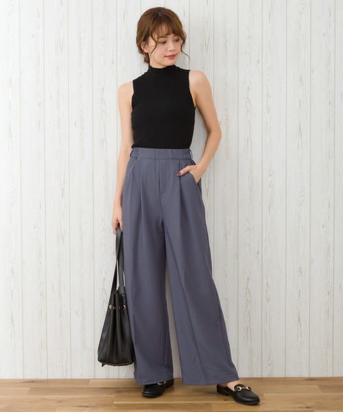 SpRay(スプレイ)の「【WEB限定】ツイルワイドパンツ(その他パンツ・レディース・ブラック/ベージュ/ブラウン/モカ/ブルー系その他・FREE)」の7枚目の写真