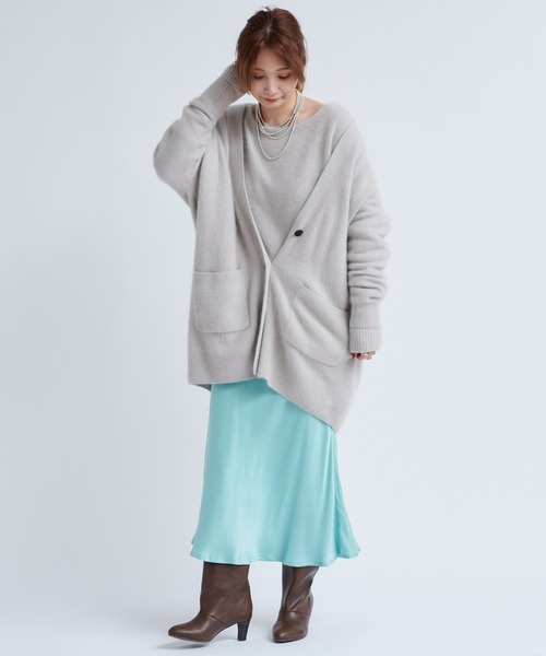 DouDou（ドゥドゥ）の「【再入荷】フェレット切替プルオーバー（ニット/セーター・レディース・ライトグレー/ダークブラウン/モカ/バイオレット・FREE）」の8枚目の写真